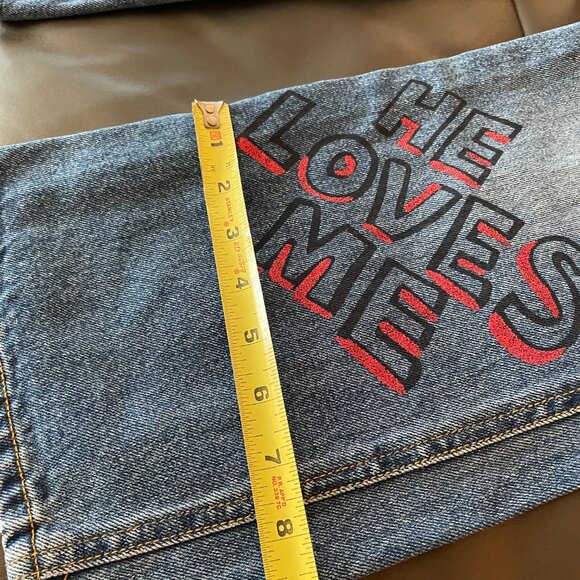 Vintage Bongo Cotton Overalls, girls YOUTH size L 14, painted jean dungarees - Picture 8 of 15